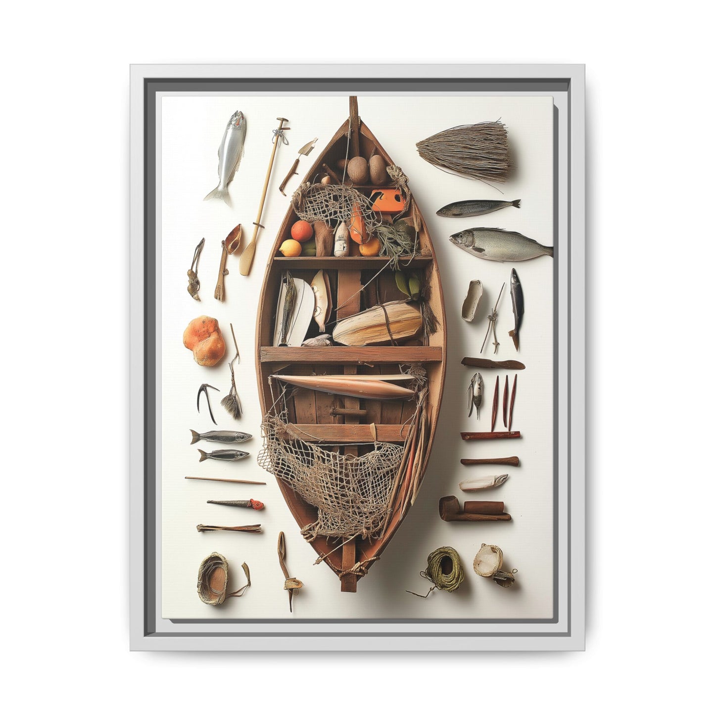 Fisher Boat Framed Canvas