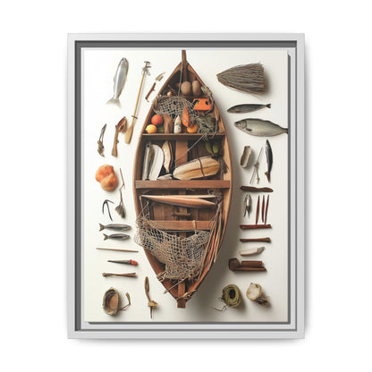 Fisher Boat Framed Canvas