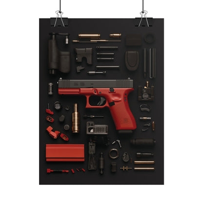 Red GunArt Rolled Poster
