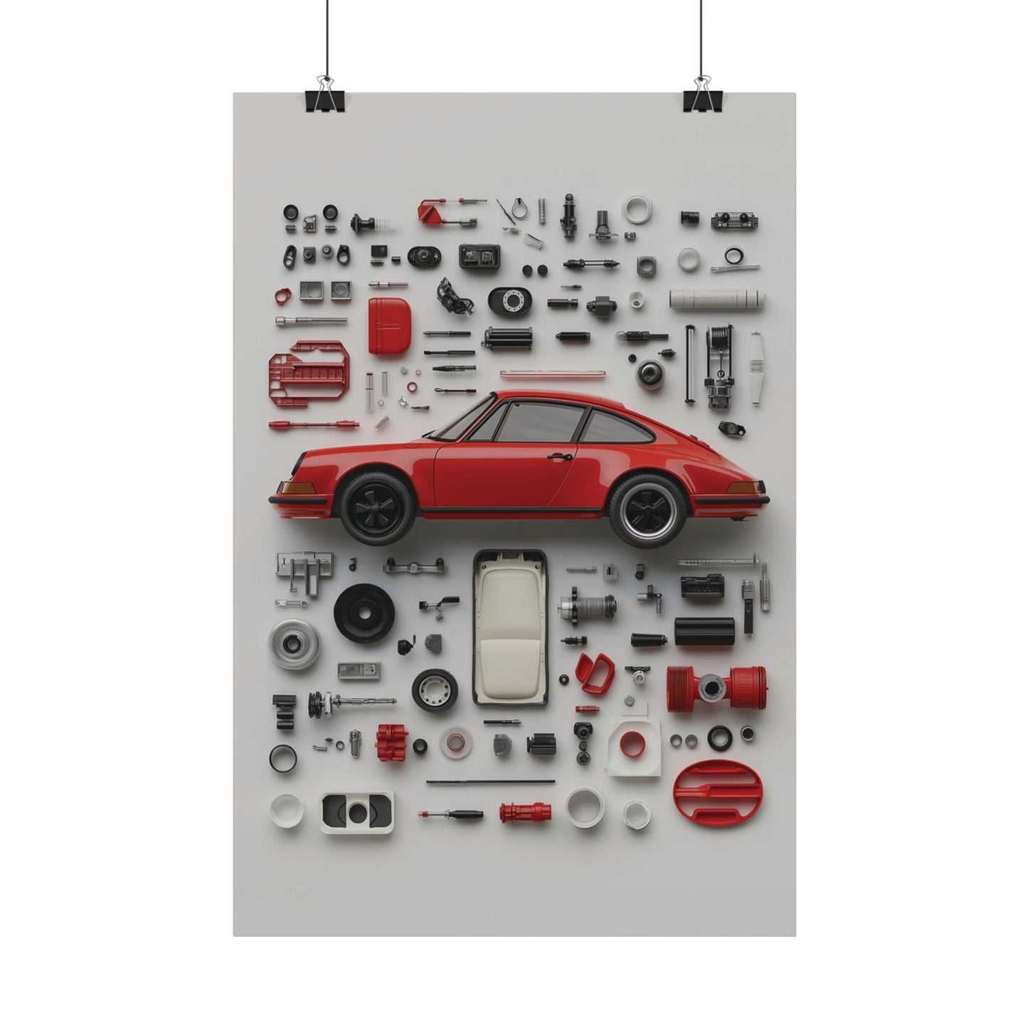 Red Classic Porsche Rolled Poster
