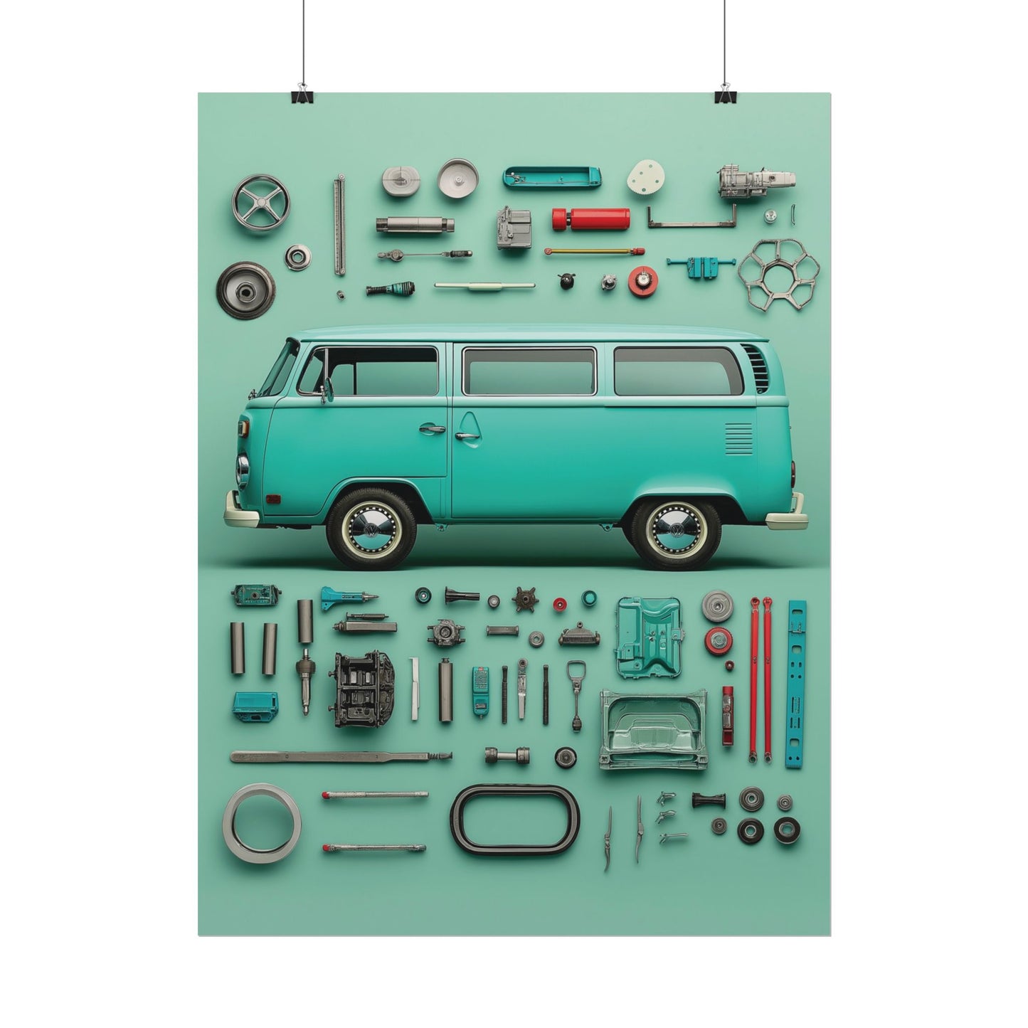 Blue Classic Van Rolled Poster