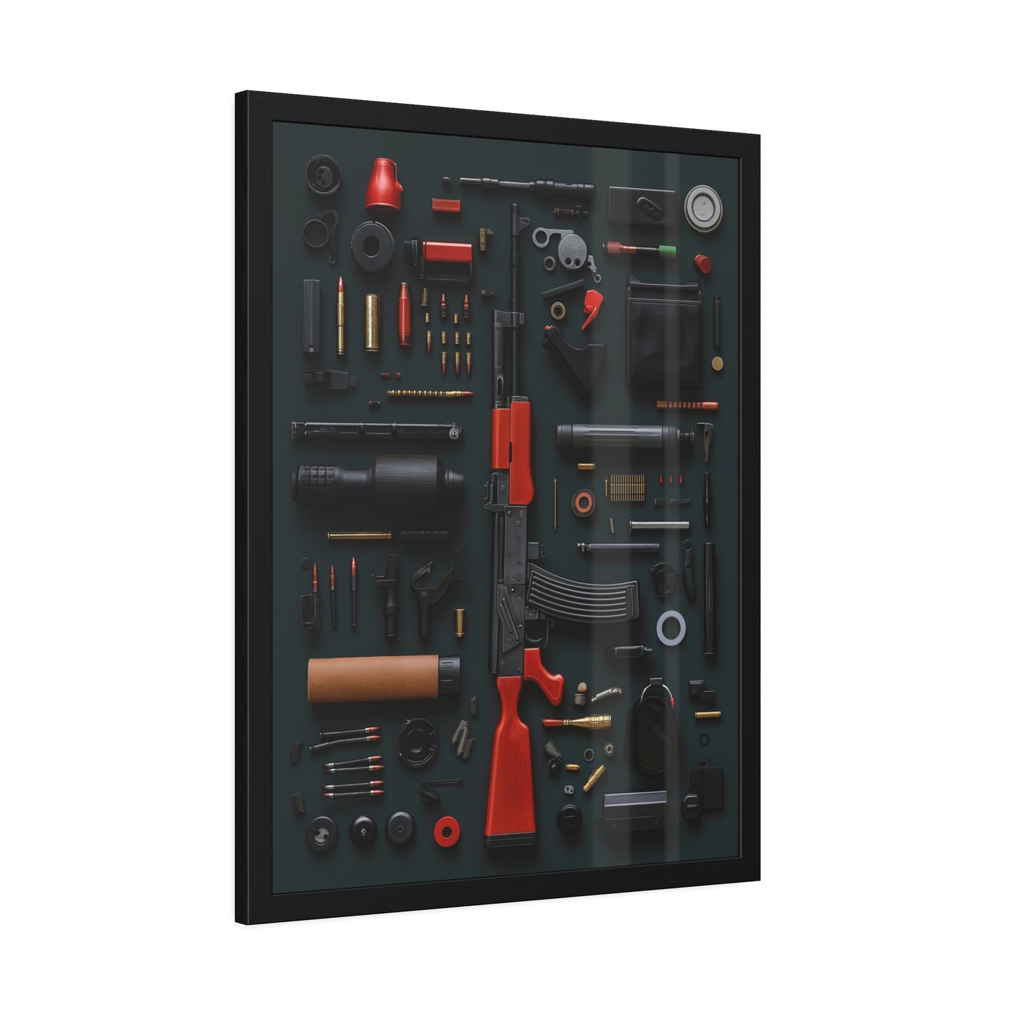 Red AK47_Art Framed Poster US