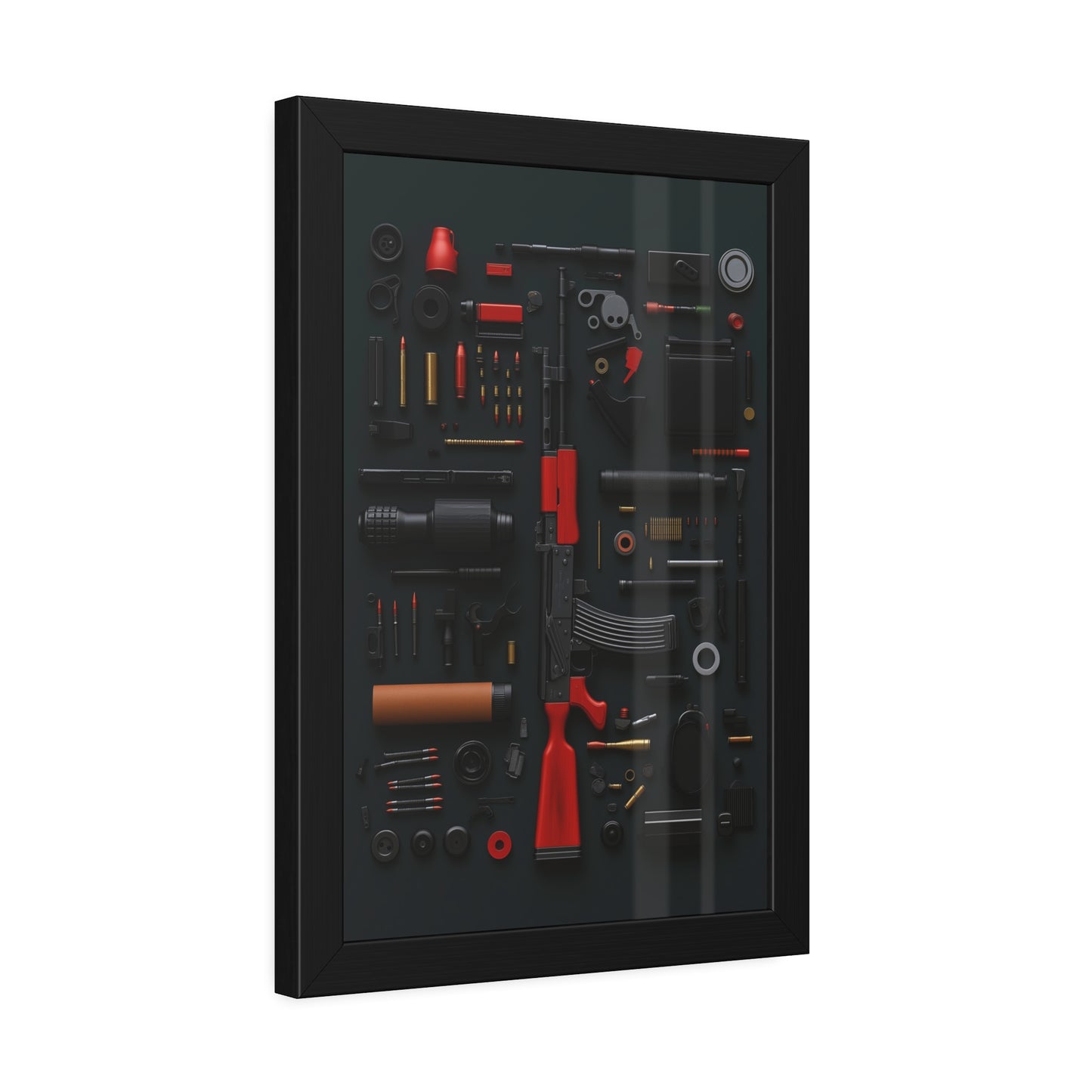 Red AK47_Art Framed Poster US