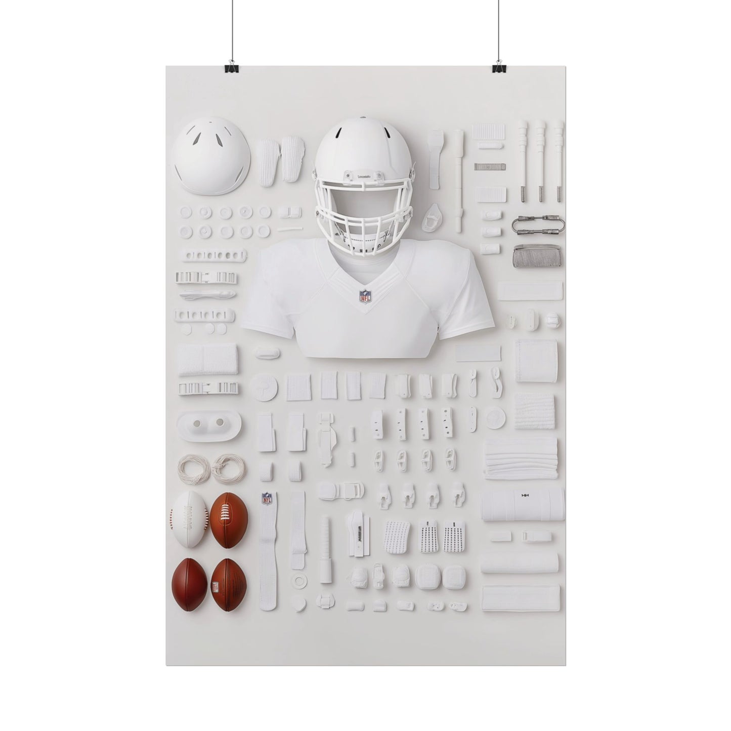 American Football Equipment Rolled Poster