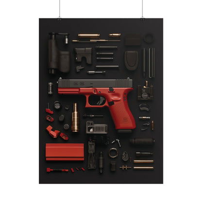 Red GunArt Rolled Poster