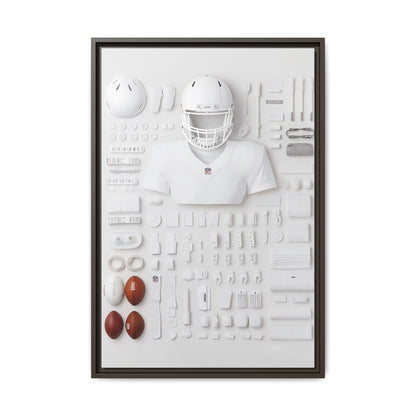 American Football Equipment Framed Canvas