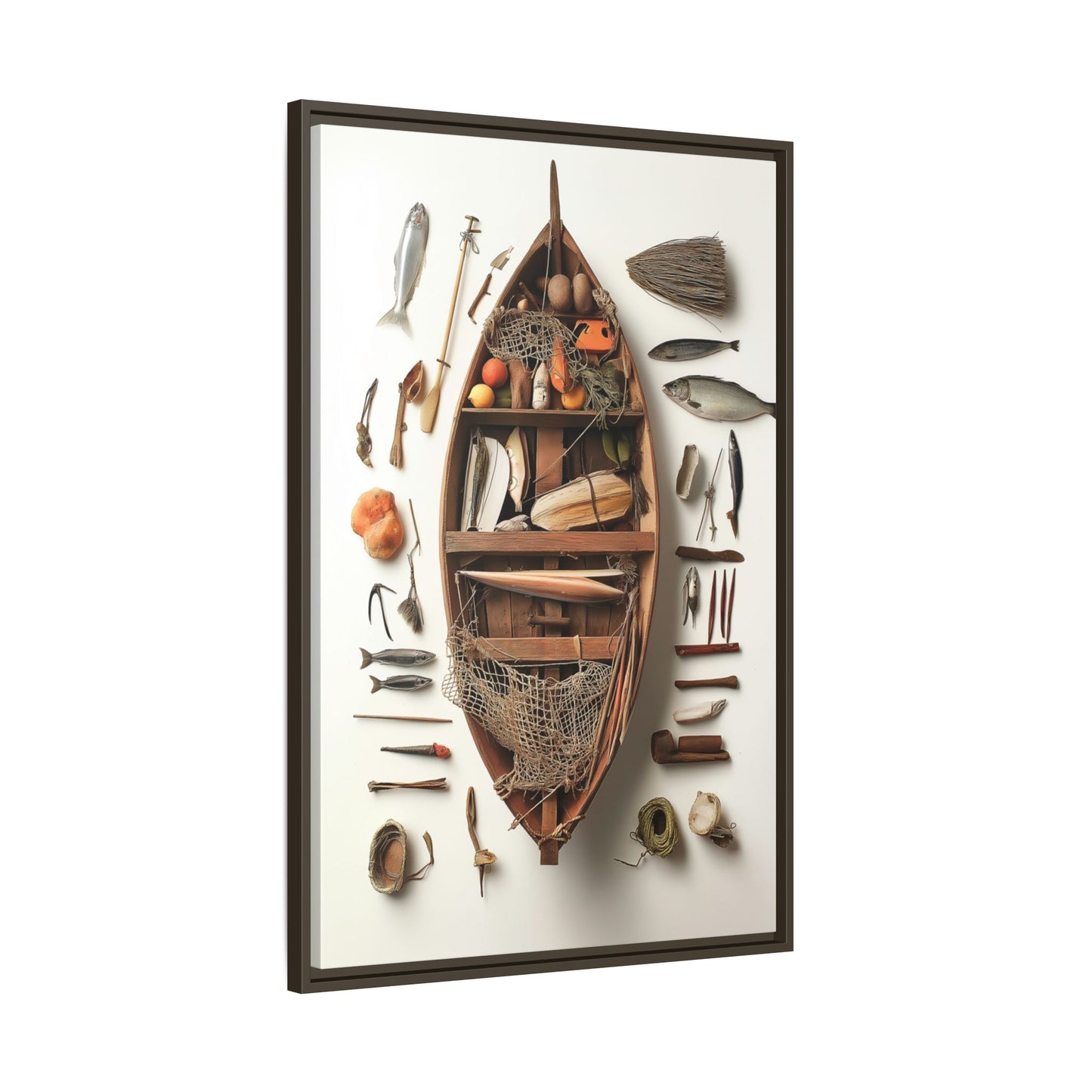 Fisher Boat Framed Canvas