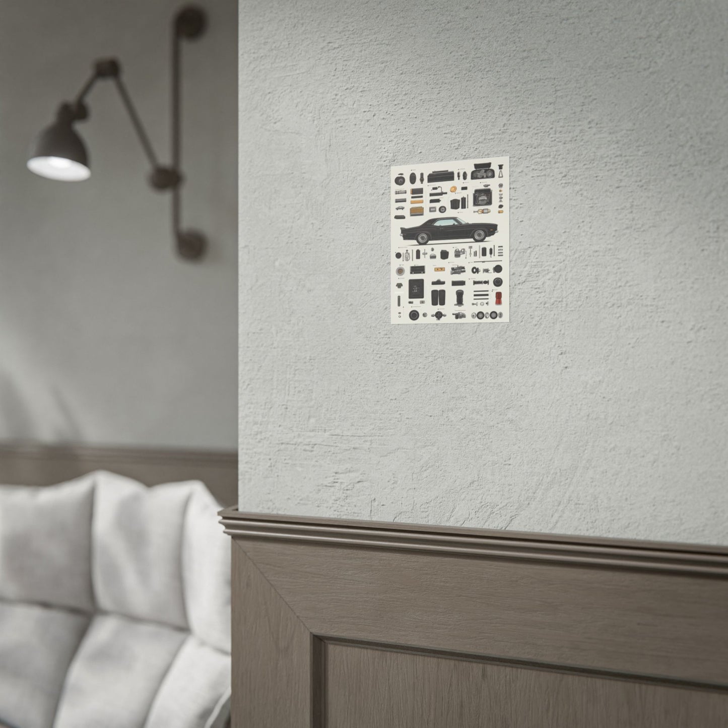 Black Mustang Rolled Poster