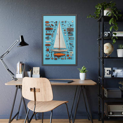 Sailboat White Framed Poster US