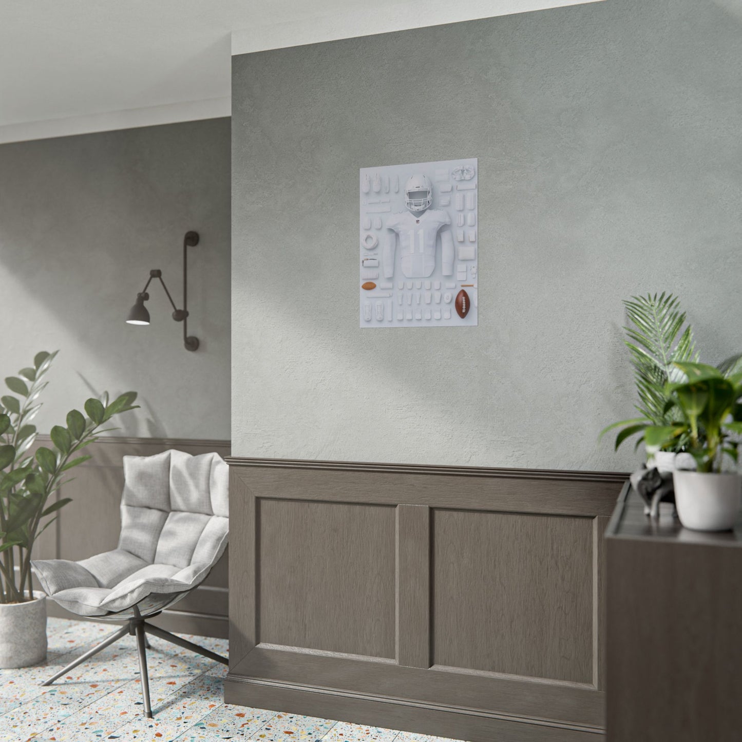 American Football White Rolled Poster