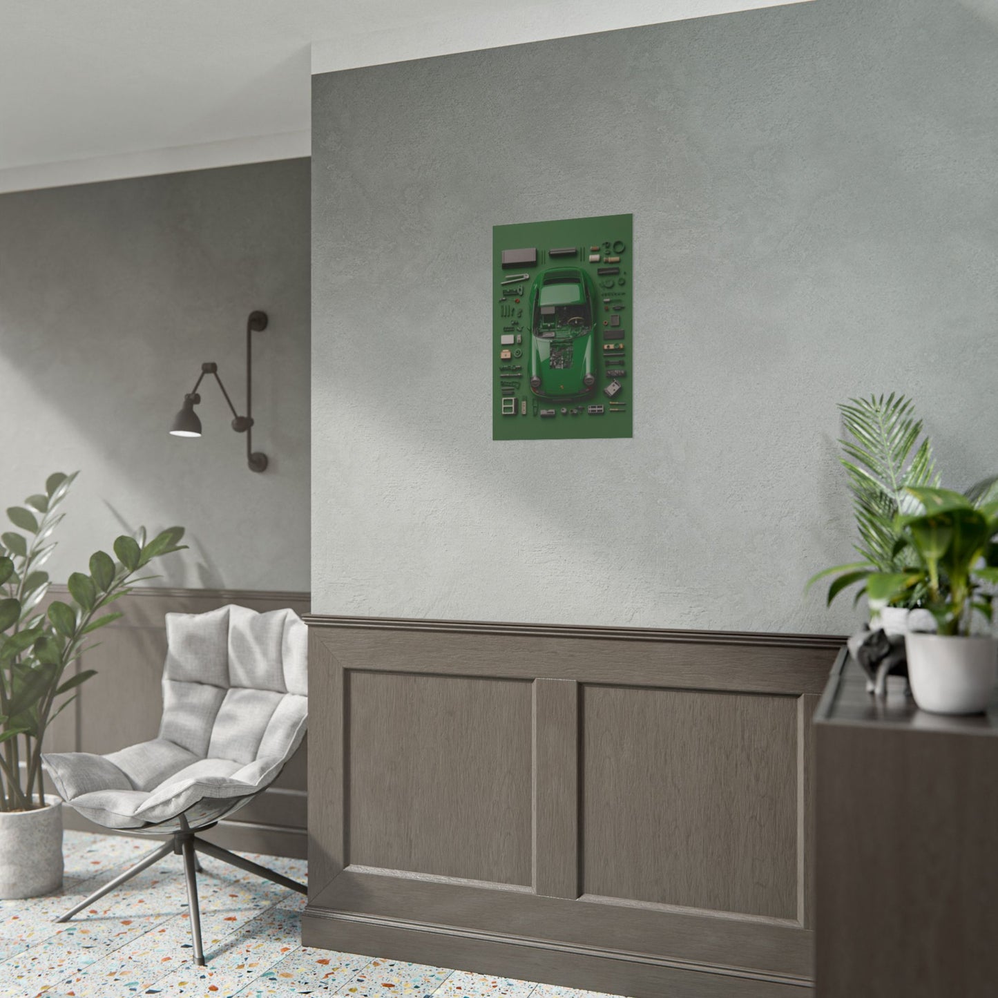 Green Classic Porsche Rolled Poster