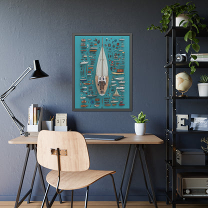 Sailboat Blue Framed Poster US
