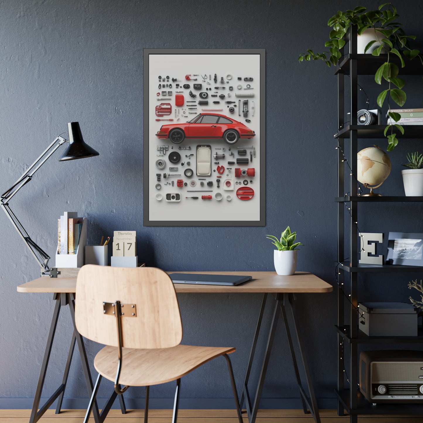 Red Classic Porsche Framed Poster US
