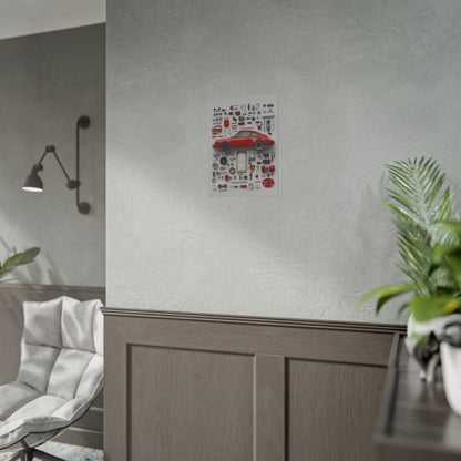 Red Classic Porsche Rolled Poster