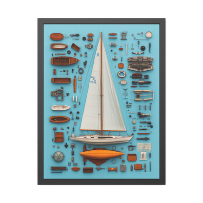 Sailboat White Framed Poster US