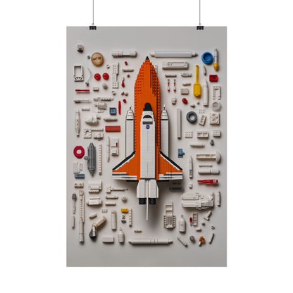 Space Shuttle LEGO Rolled Poster