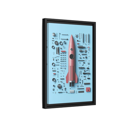 Pink Rocket Framed Canvas