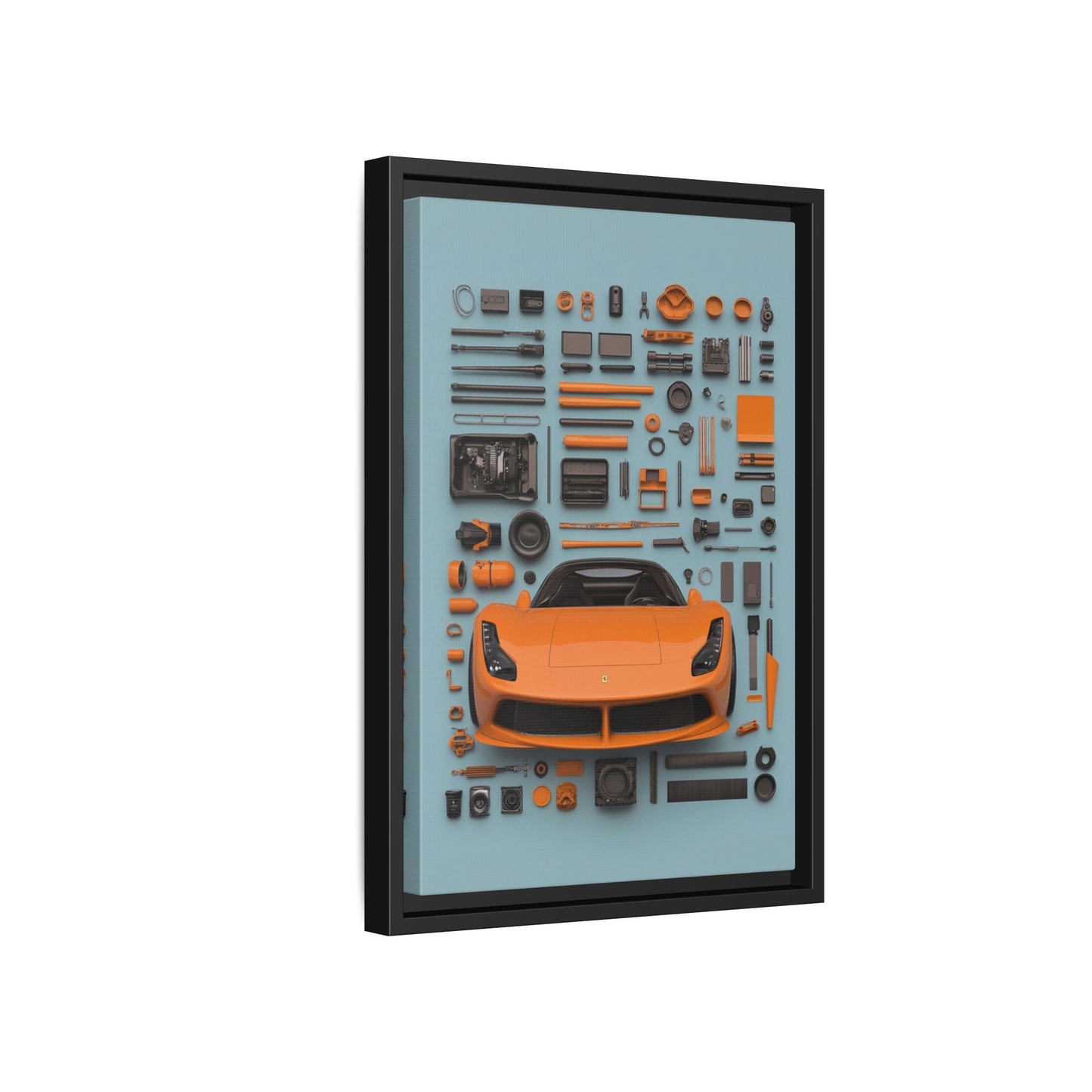 Orange Ferrari Framed Canvas