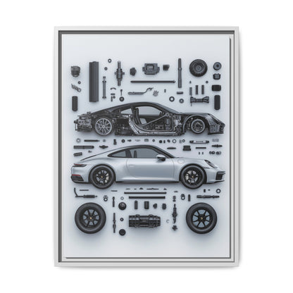 Porsche 911 992 Framed Canvas