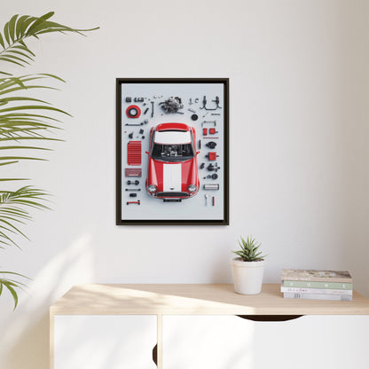 Mini Cooper Mod Framed Canvas