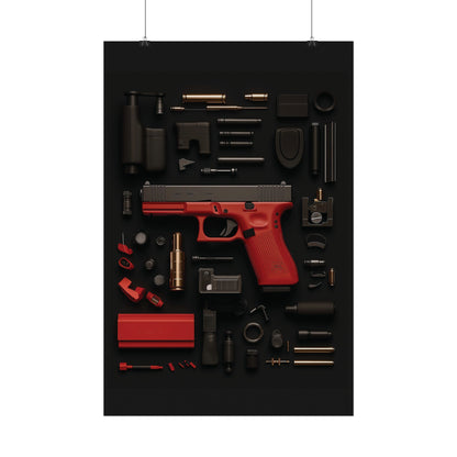 Red GunArt Rolled Poster
