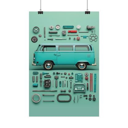 Blue Classic Van Rolled Poster
