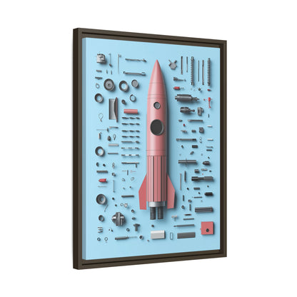 Pink Rocket Framed Canvas