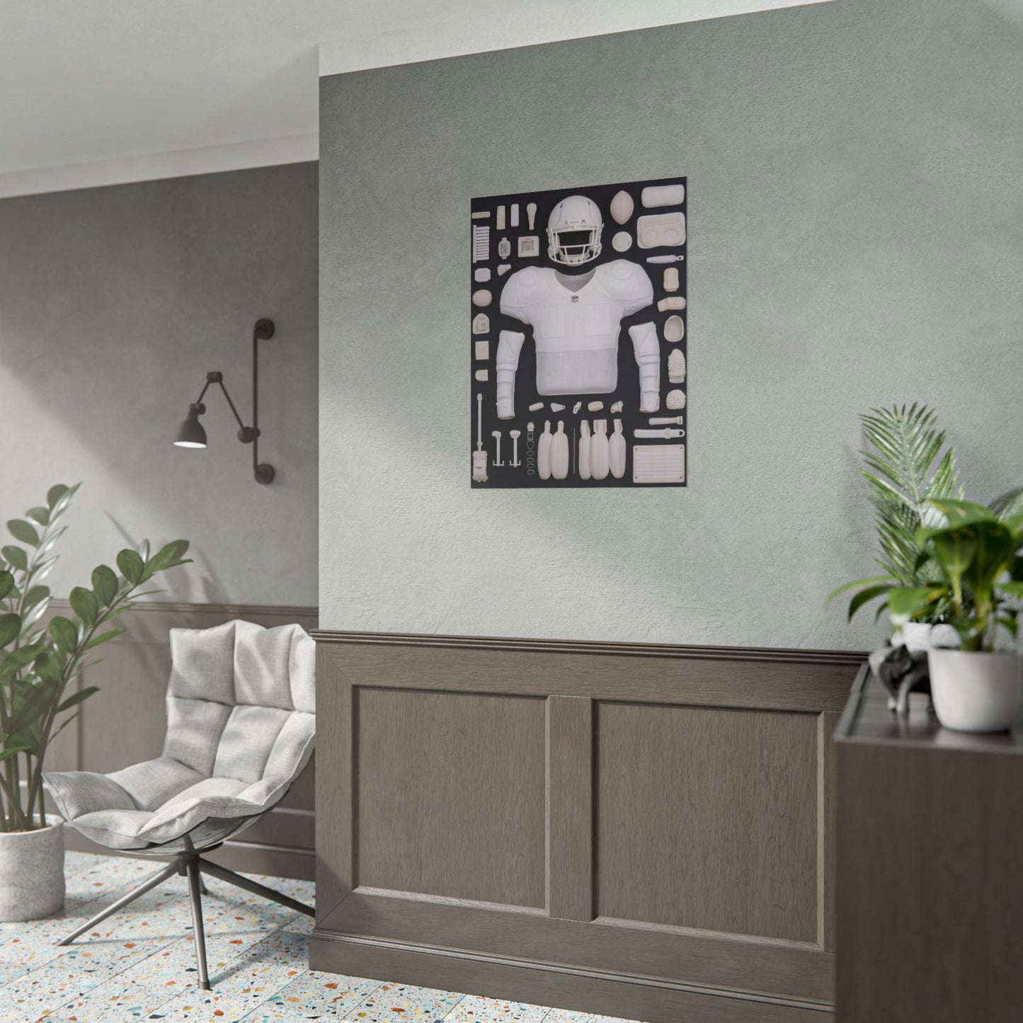 American Football Black Rolled Poster