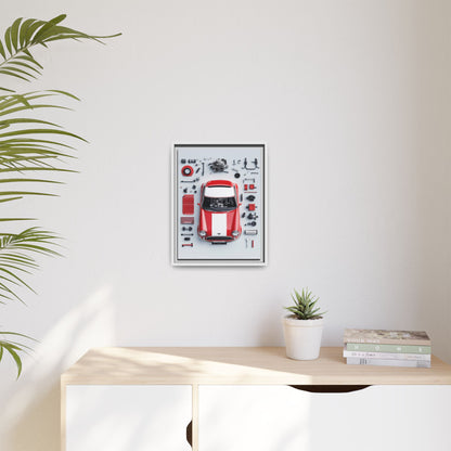Mini Cooper Mod Framed Canvas