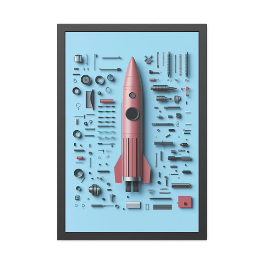 Pink Rocket Framed Poster US
