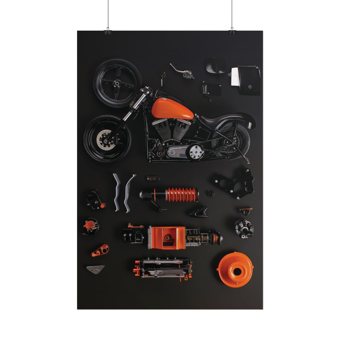 Orange Harley Rolled Poster