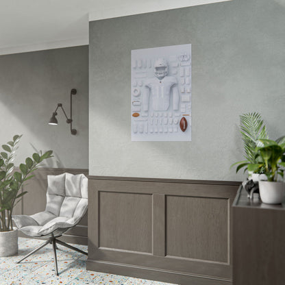 American Football White Rolled Poster