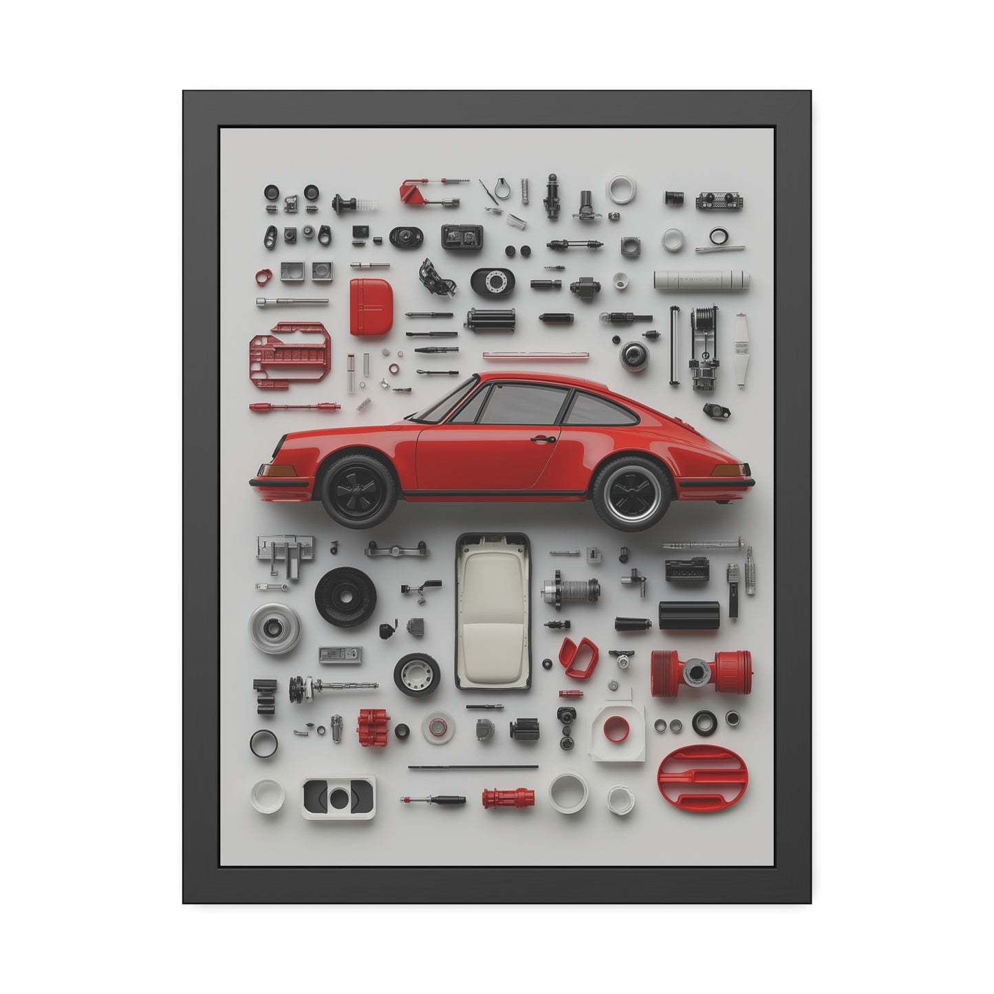 Red Classic Porsche Framed Poster US