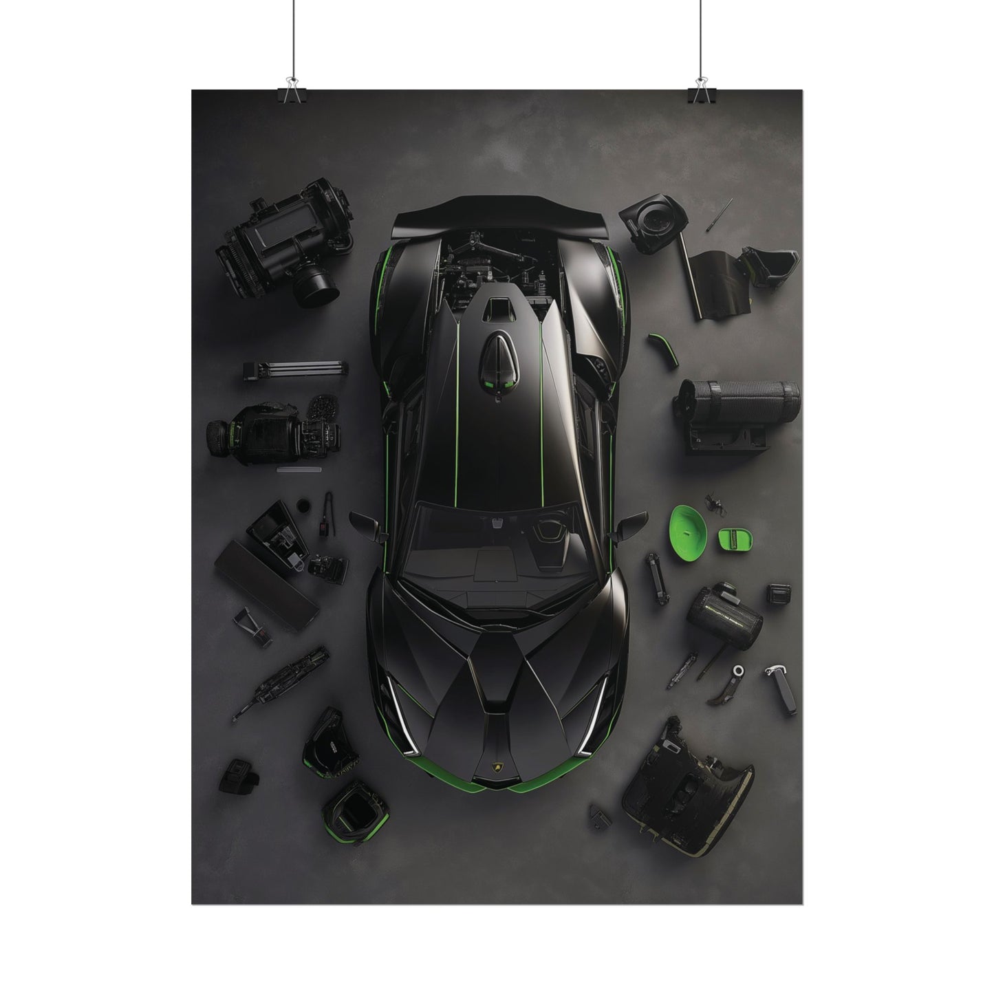 Black Lambo Rolled Poster
