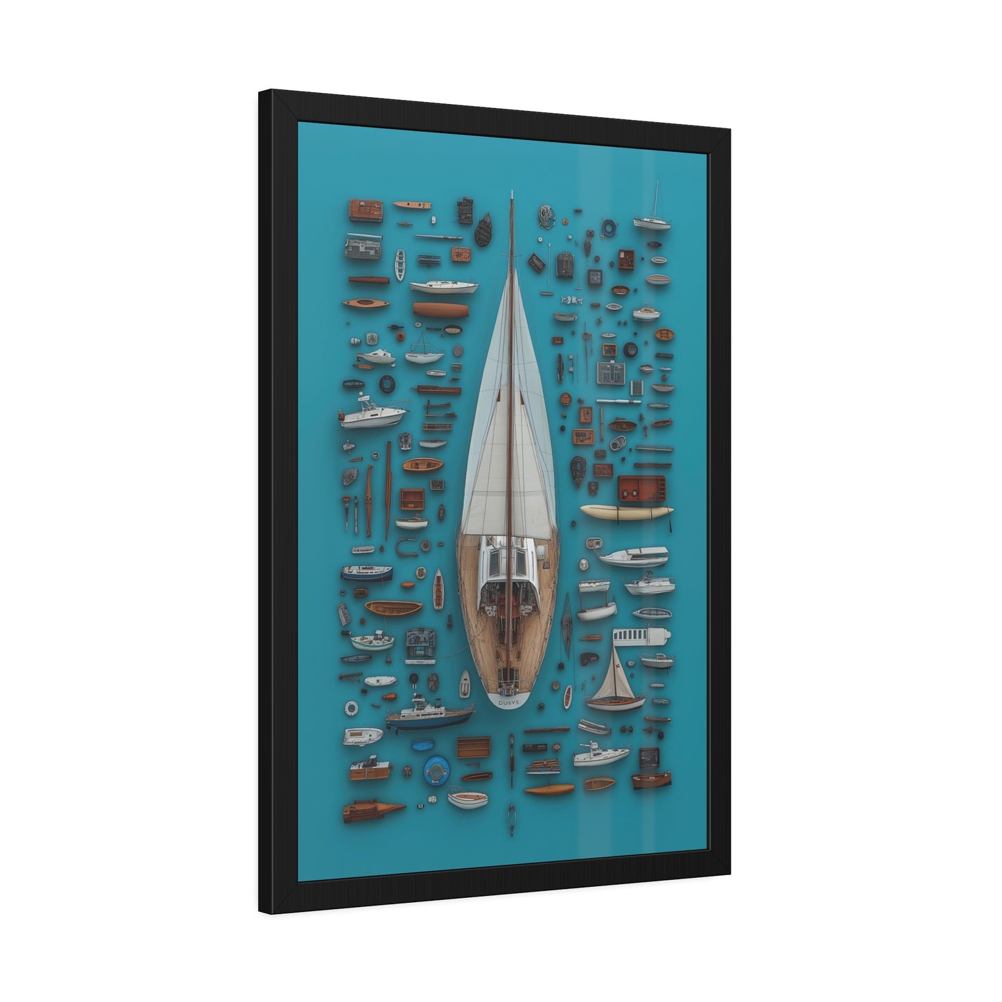 Sailboat Blue Framed Poster US