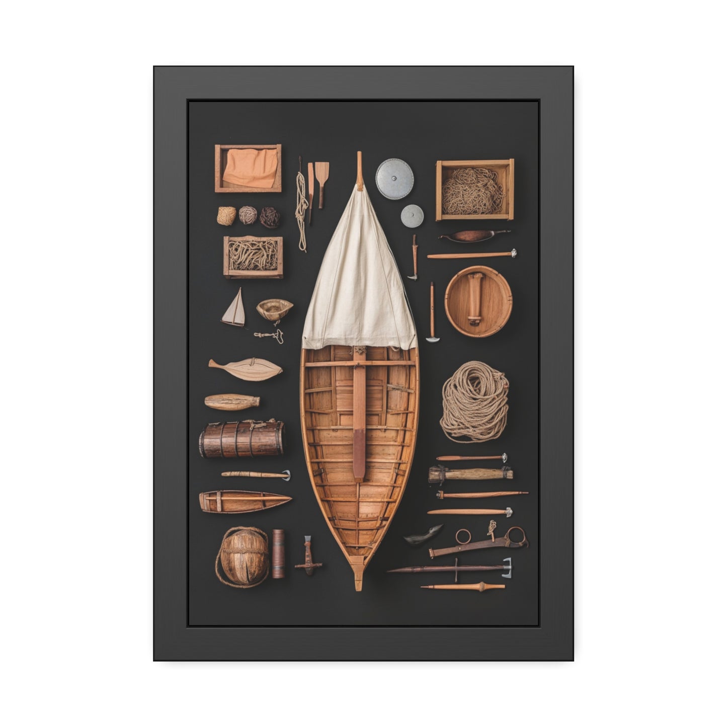 Wood Boat Framed Poster US