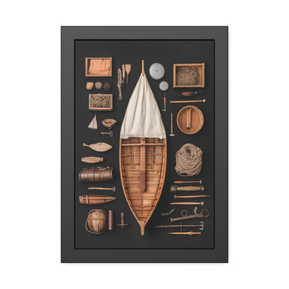 Wood Boat Framed Poster US