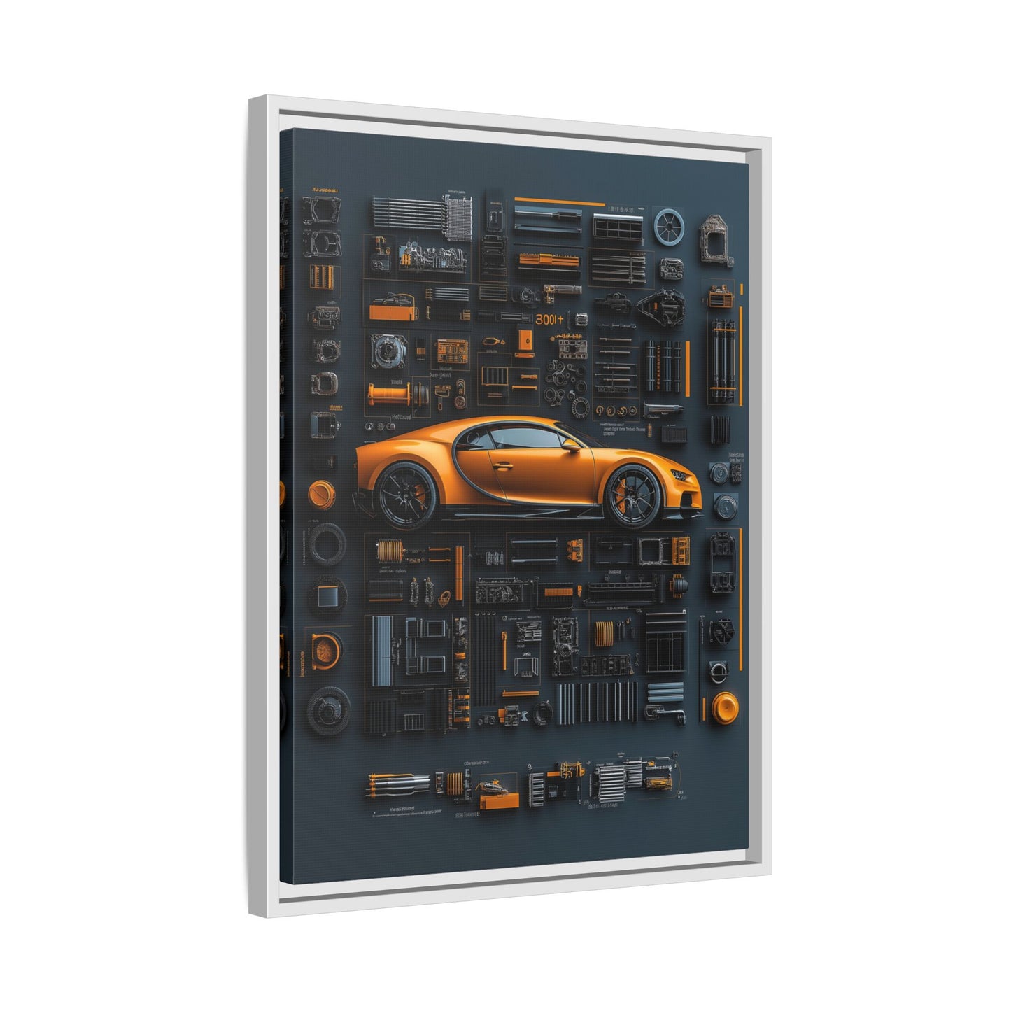 Bugatti Chiron Framed Canvas