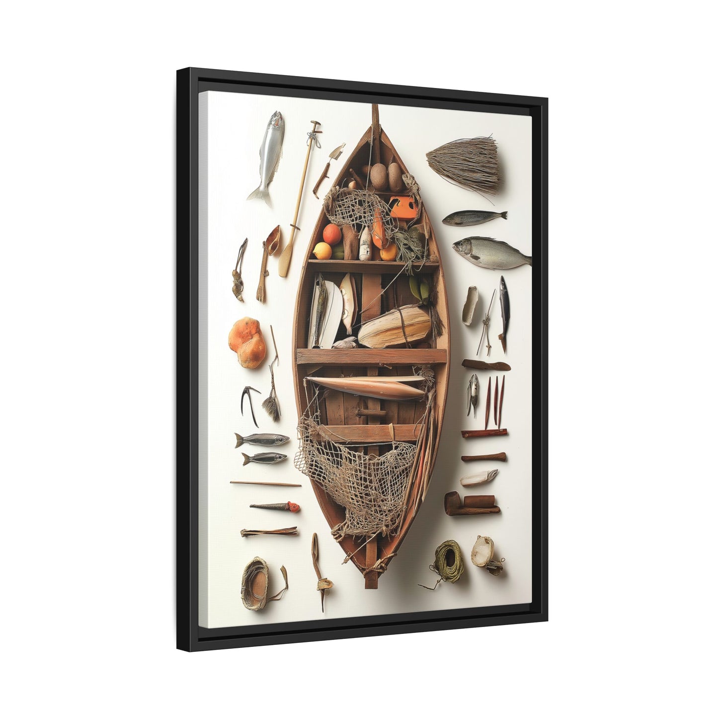 Fisher Boat Framed Canvas