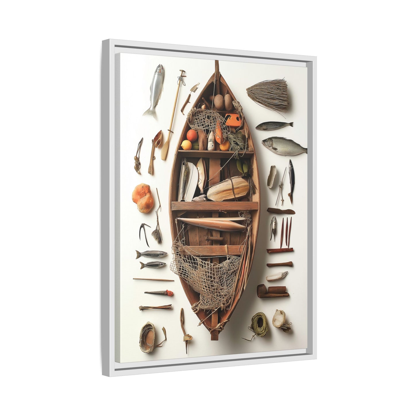 Fisher Boat Framed Canvas