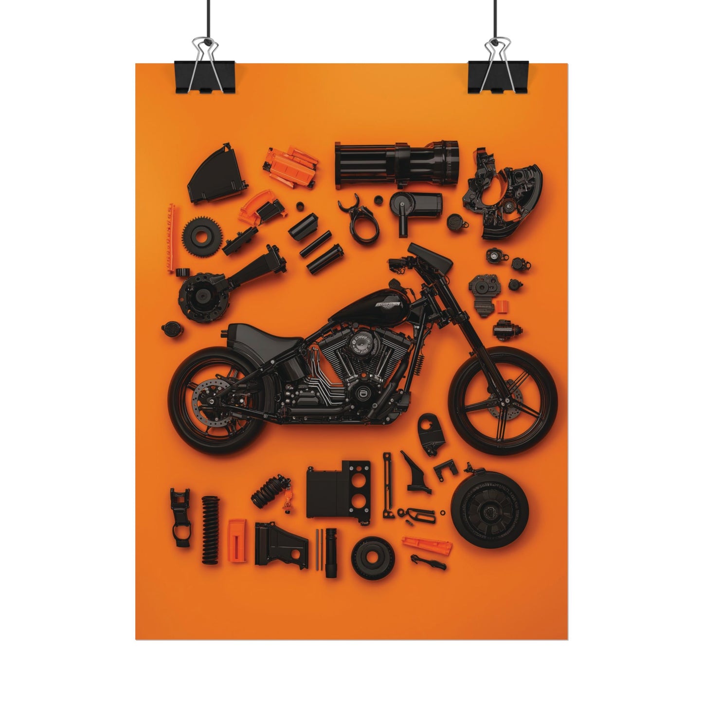 Black Harley Rolled Poster
