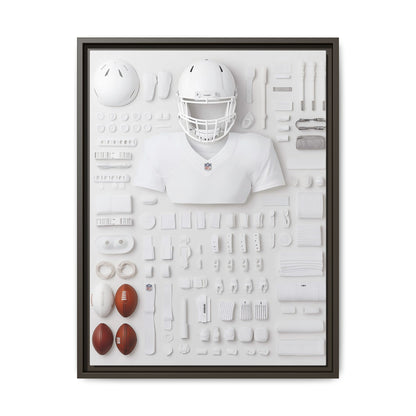 American Football Equipment Framed Canvas