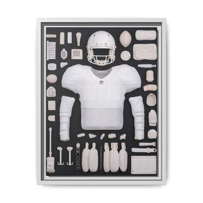 American Football Black Framed Canvas