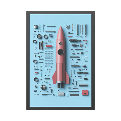 Pink Rocket Framed Poster US