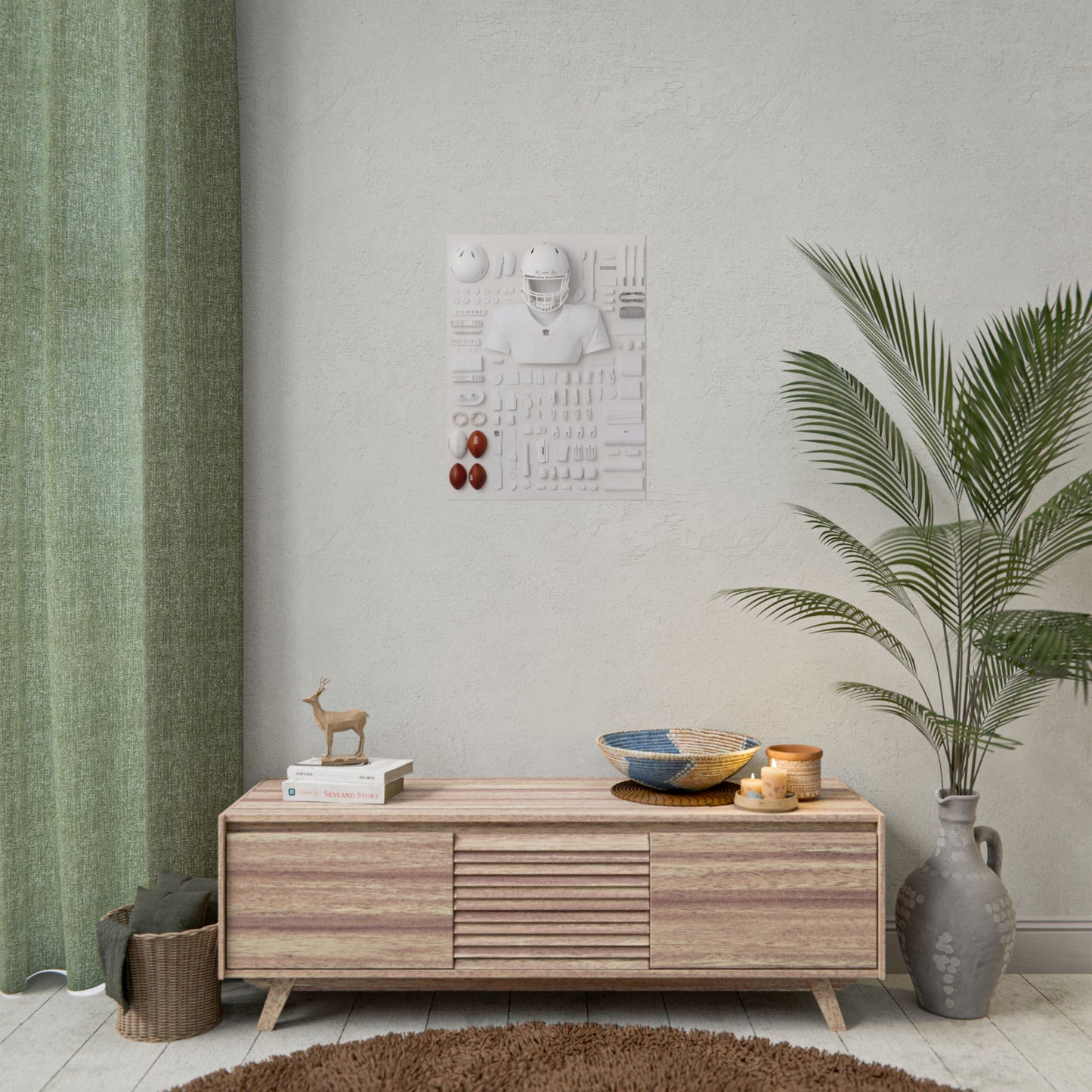 American Football Equipment Rolled Poster