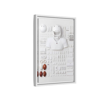 American Football Equipment Framed Canvas