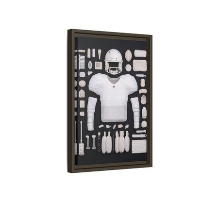 American Football Black Framed Canvas