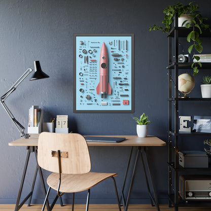Pink Rocket Framed Poster US