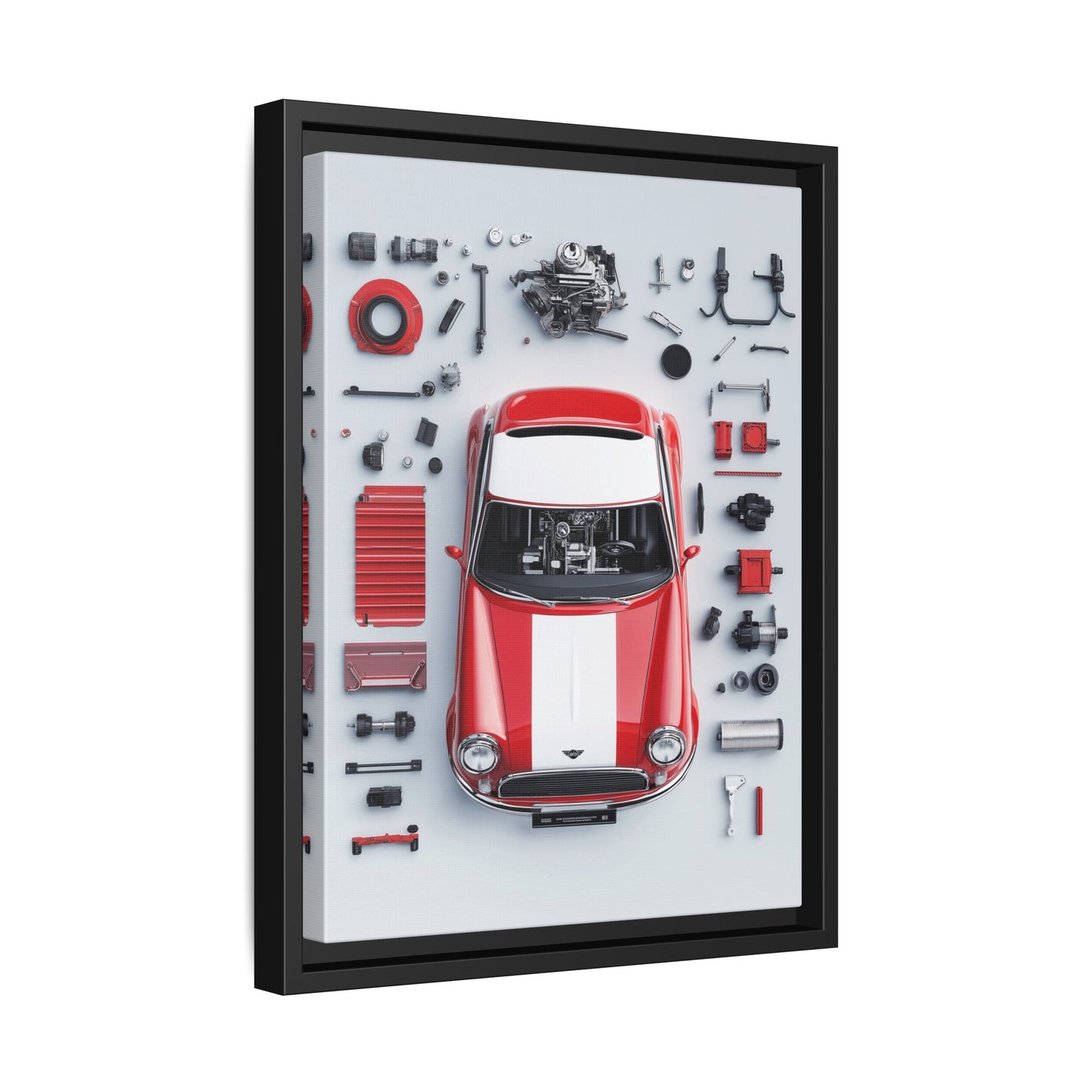 Mini Cooper Mod Framed Canvas