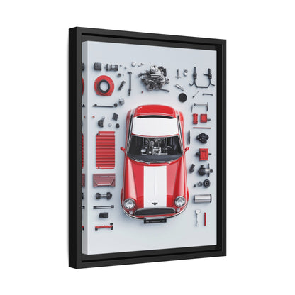 Mini Cooper Mod Framed Canvas